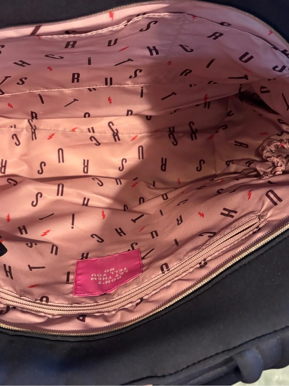 Stella & Dot Navy Crush it Bow Tote with Brown and Blush Bow Accent - Picture 5 of 5